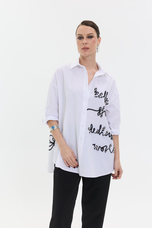 Ivory Script Gömlek