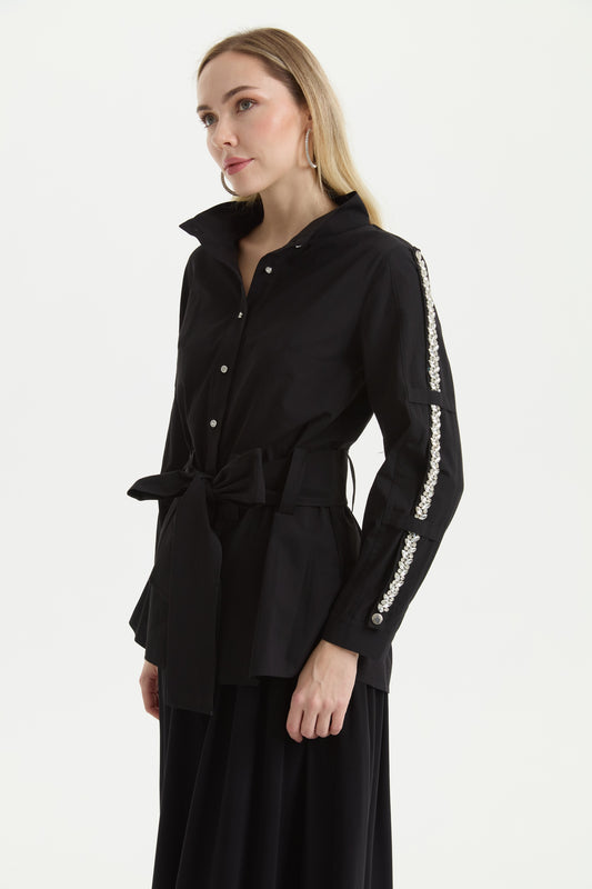 Noir Embellish Gömlek