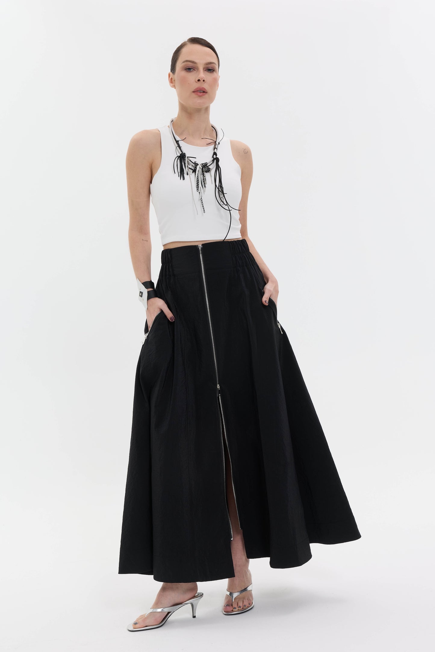 Zip Flow Skirt | Fermuarlı Uzun Kadın Etek