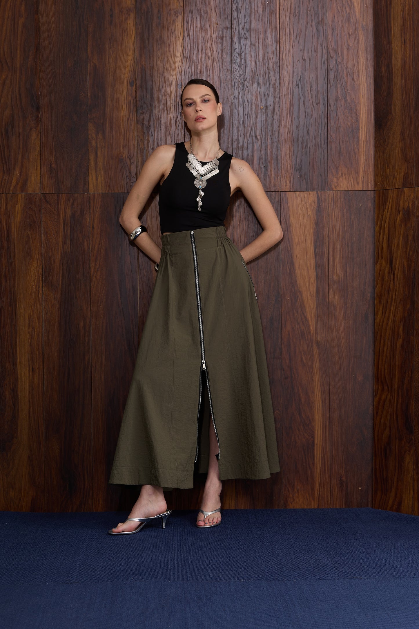 Zip Flow Skirt | Fermuarlı Uzun Kadın Etek