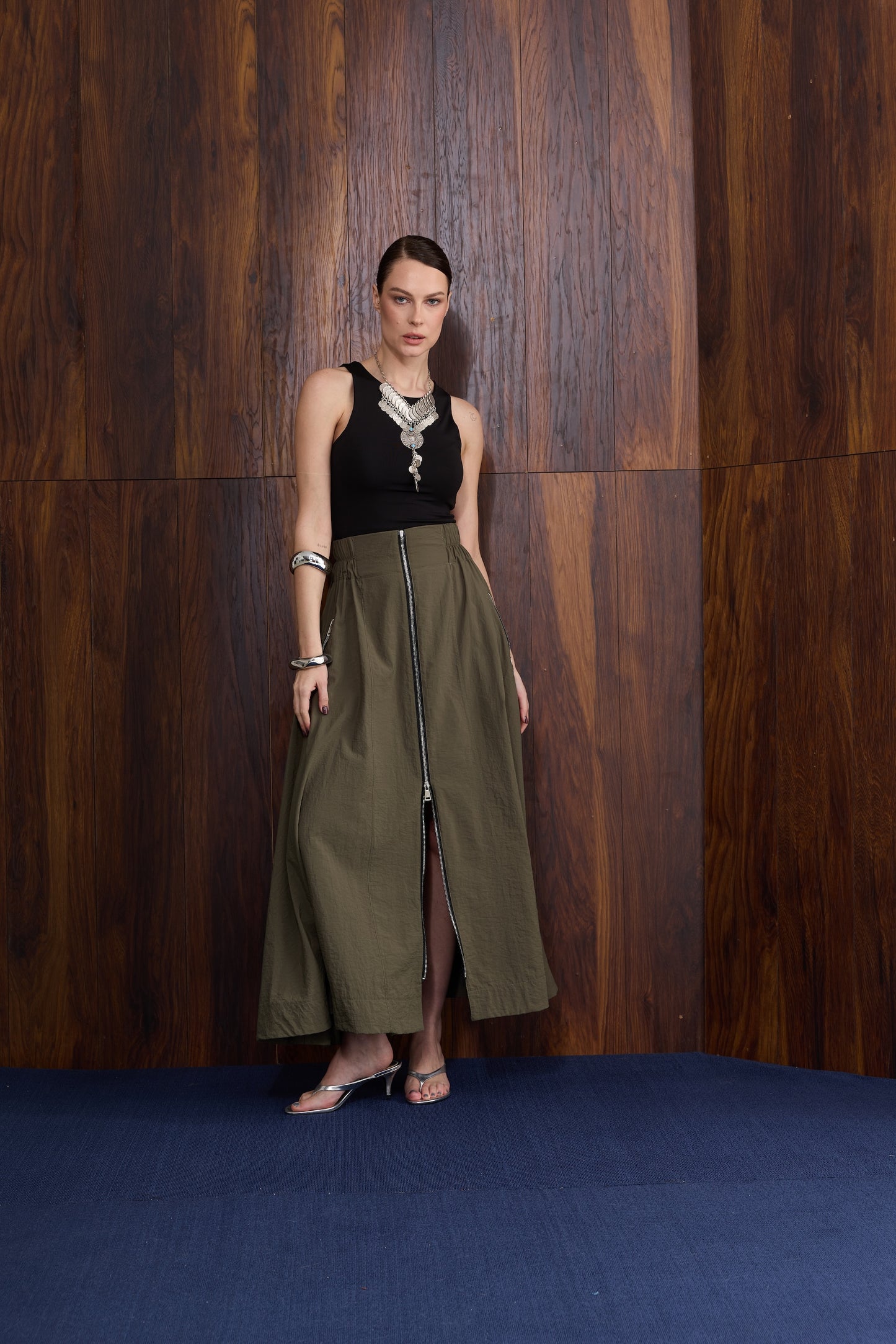 Zip Flow Skirt | Fermuarlı Uzun Kadın Etek